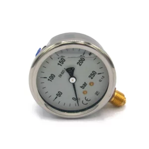Manometer 0-250 BAR ¼" Onderaansluiting